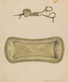 Candle Snuffer and Tray, c. 1937. Creator: Eleanor Gausser