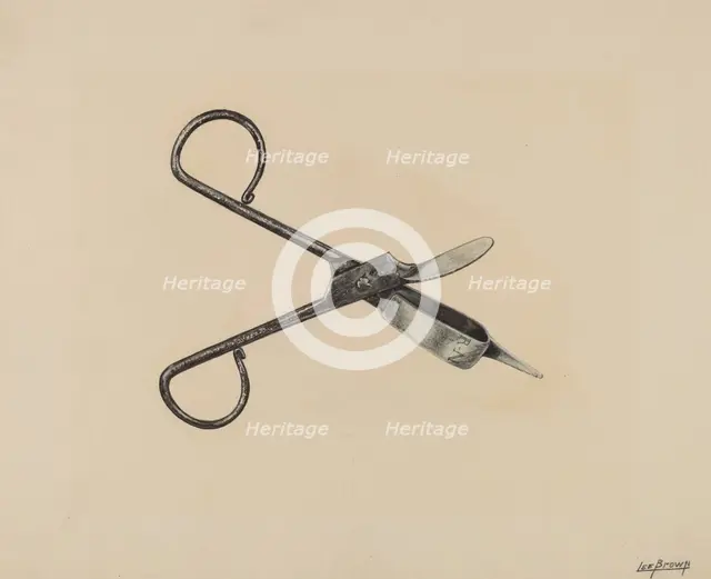 Candle Snuffer, c. 1939. Creator: Lee Brown.