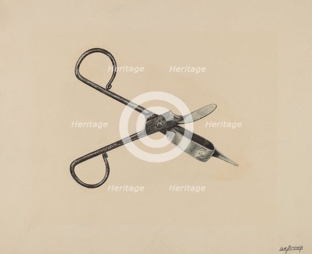 Candle Snuffer, c. 1939. Creator: Lee Brown.