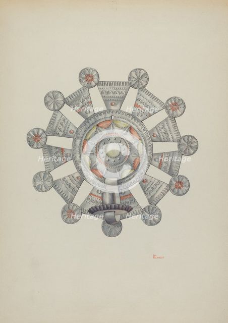 Candleholder (Candelero) Cut Tin, 1940. Creator: Hal Blakeley.