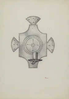 Candleholder (Candelero) Cut Tin, 1940. Creator: Hal Blakeley