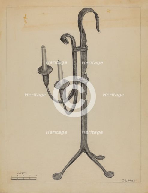 Candlestand, c. 1936. Creator: Carl Weiss.