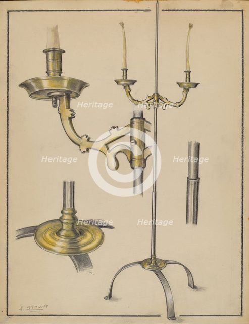 Candlestand, c. 1936. Creator: Jack Staloff.