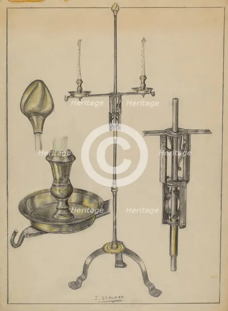 Candlestand, c. 1936. Creator: Jack Staloff.