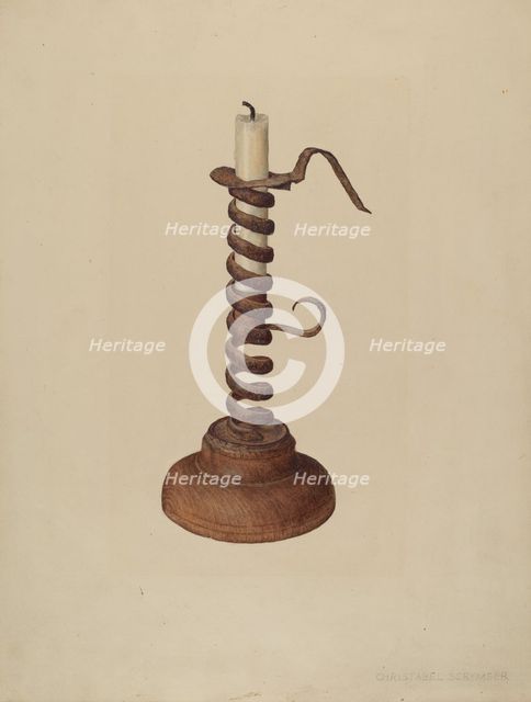 Candlestick, 1935/1942. Creator: Christabel Scrymser.