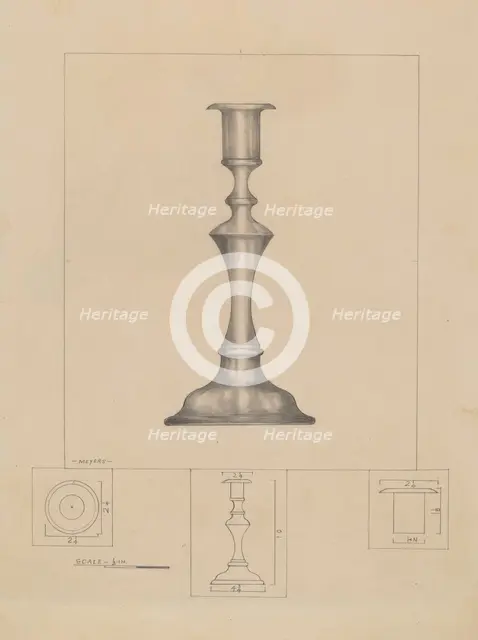 Candlestick, 1935/1942. Creator: Henry Meyers.