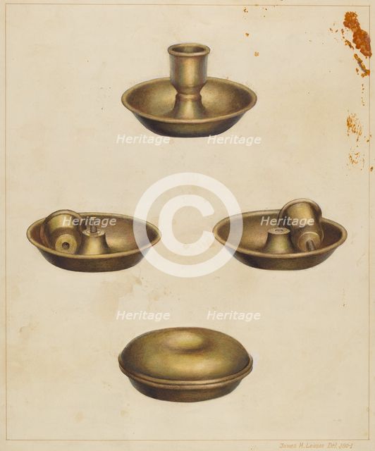 Candlestick, 1935/1942. Creator: James M. Lawson.