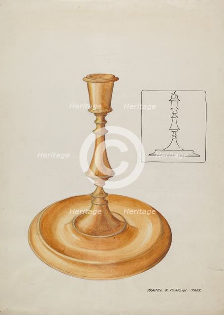 Candlestick, 1935/1942. Creator: Majel G. Claflin.