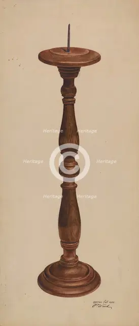 Candlestick, 1935/1942. Creator: Paul Ward.