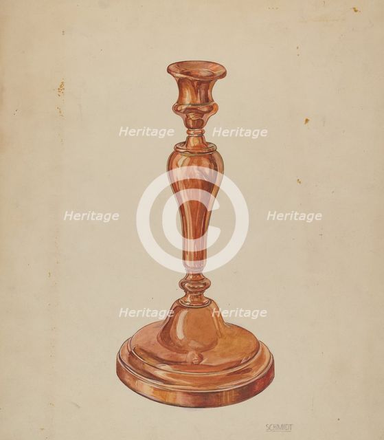 Candlestick, 1935/1942. Creator: William Schmidt.