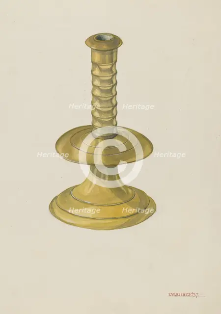 Candlestick, 1937. Creator: Irene M. Burge.