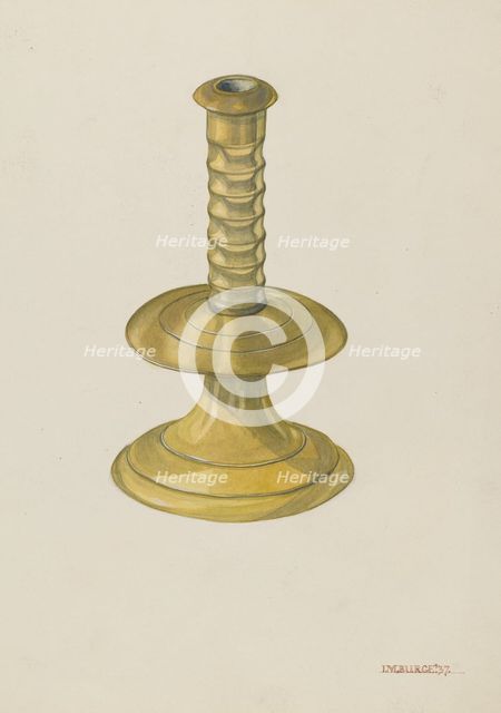 Candlestick, 1937. Creator: Irene M. Burge.