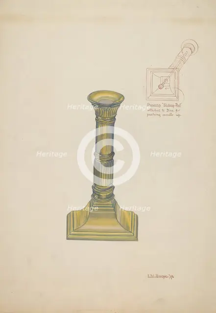 Candlestick, 1937. Creator: Irene M. Burge.