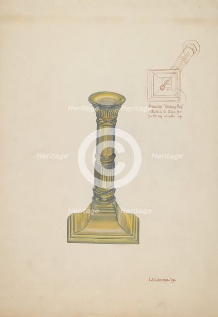Candlestick, 1937. Creator: Irene M. Burge.
