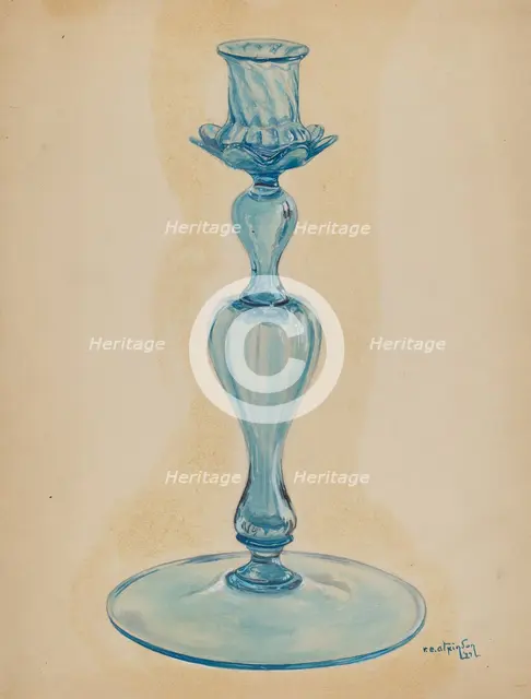 Candlestick, 1937. Creator: Ralph Atkinson.