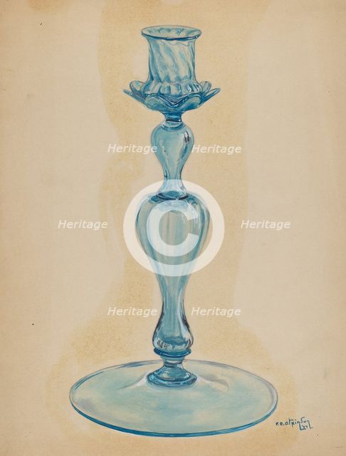 Candlestick, 1937. Creator: Ralph Atkinson.