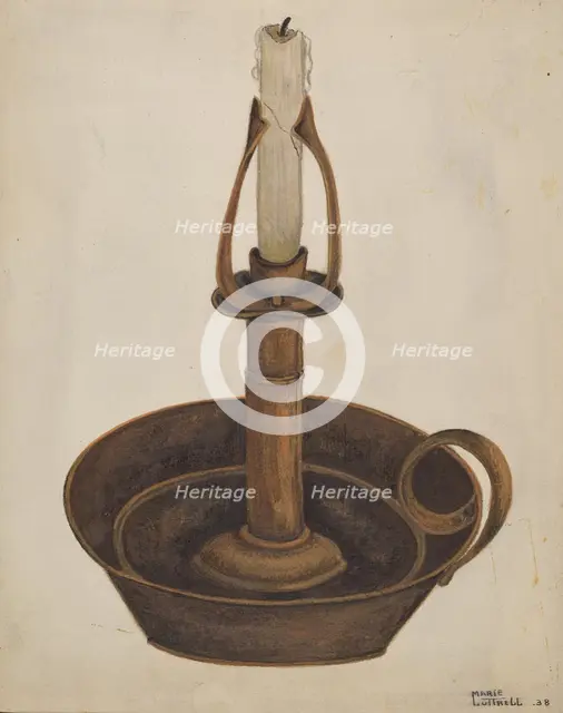 Candlestick, 1938. Creator: Marie Lutrell.