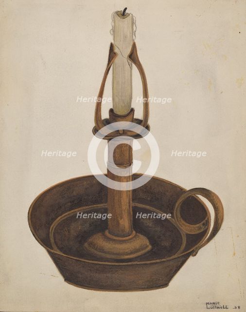 Candlestick, 1938. Creator: Marie Lutrell.