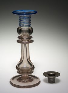 Candlestick and Bobeche, mid-1800s. Creator: Unknown