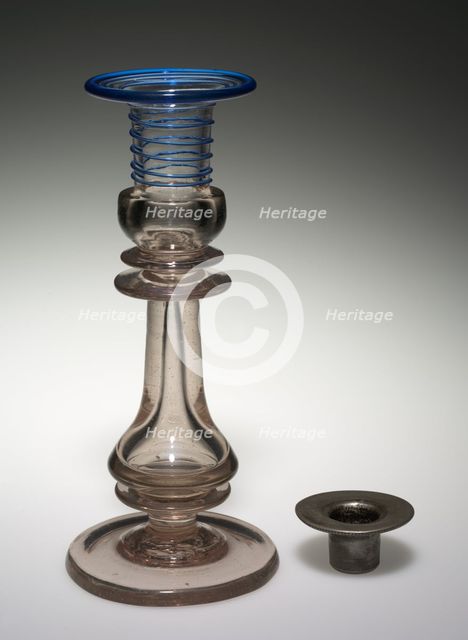 Candlestick and Bobeche, mid-1800s. Creator: Unknown.
