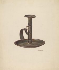 Candlestick and Holder, c. 1941. Creator: Franklyn Syres