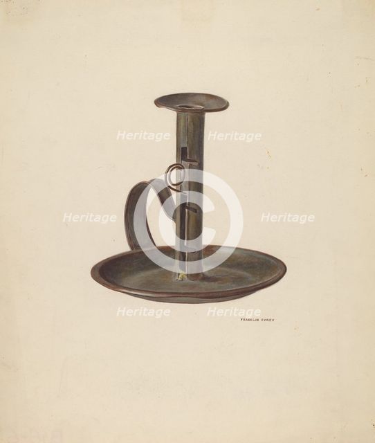 Candlestick and Holder, c. 1941. Creator: Franklyn Syres.