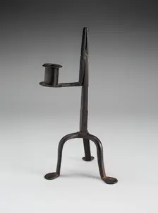 Candlestick and Rushlight Holder, 1750/1850. Creator: Unknown