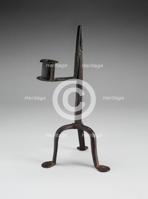 Candlestick and Rushlight Holder, 1750/1850. Creator: Unknown.