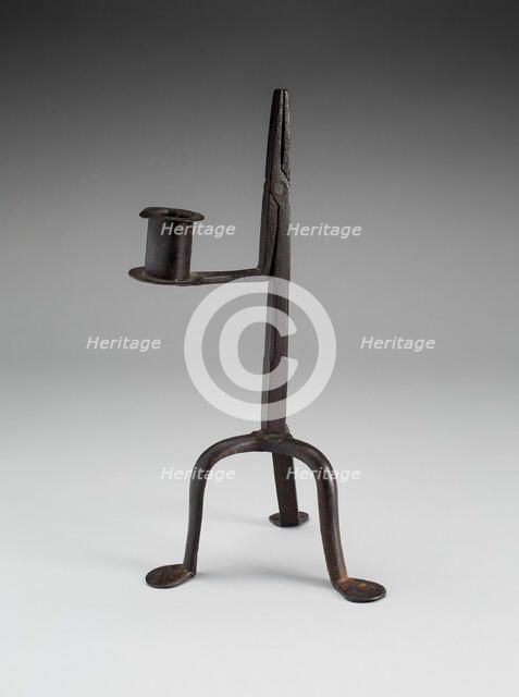 Candlestick and Rushlight Holder, 1750/1850. Creator: Unknown.