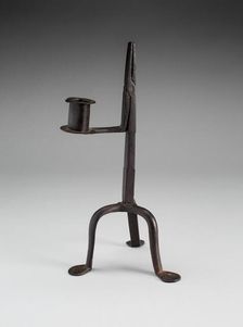 Candlestick and Rushlight Holder, 1750/1850. Creator: Unknown