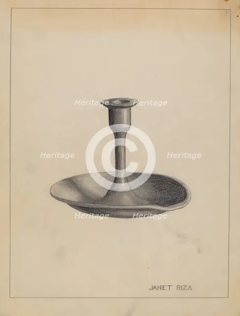 Candlestick, c. 1935. Creator: Janet Riza.