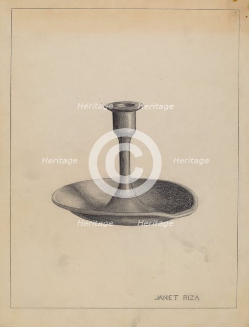 Candlestick, c. 1935. Creator: Janet Riza.