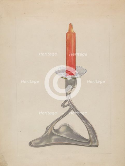 Candlestick, c. 1936. Creator: Arthur Wegg.