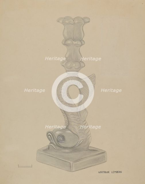 Candlestick, c. 1936. Creator: Gertrude Lemberg.