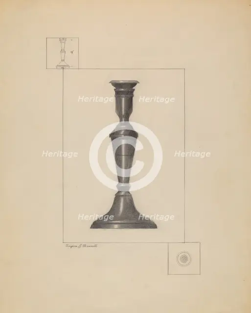 Candlestick, c. 1936. Creator: Eugene Barrell.