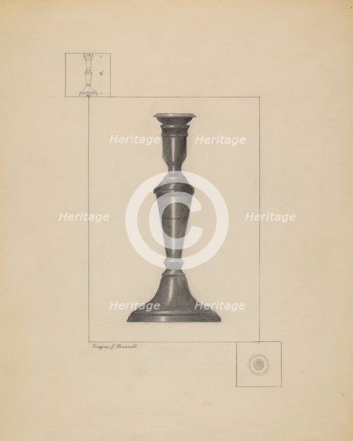 Candlestick, c. 1936. Creator: Eugene Barrell.