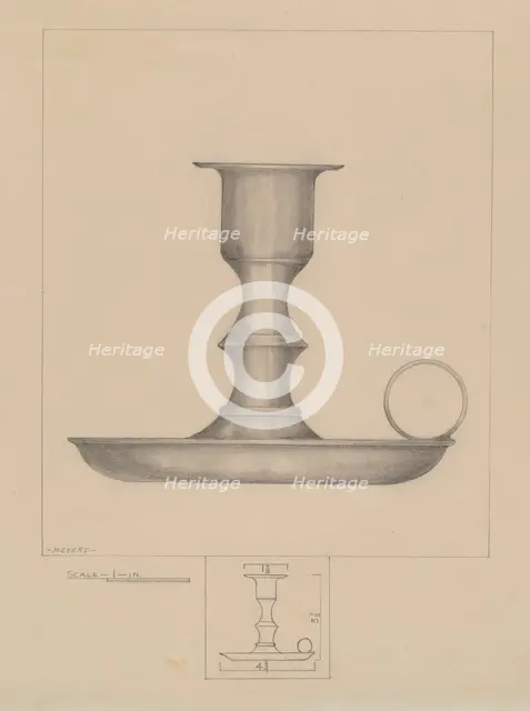 Candlestick, c. 1936. Creator: Henry Meyers.