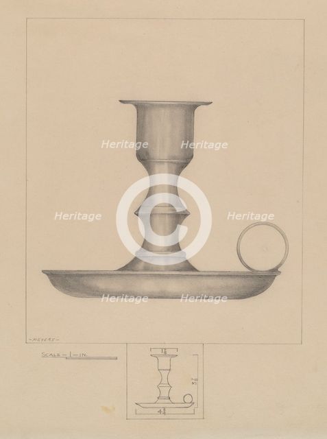 Candlestick, c. 1936. Creator: Henry Meyers.