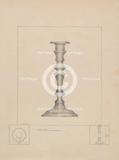 Candlestick, c. 1936. Creator: Henry Meyers.