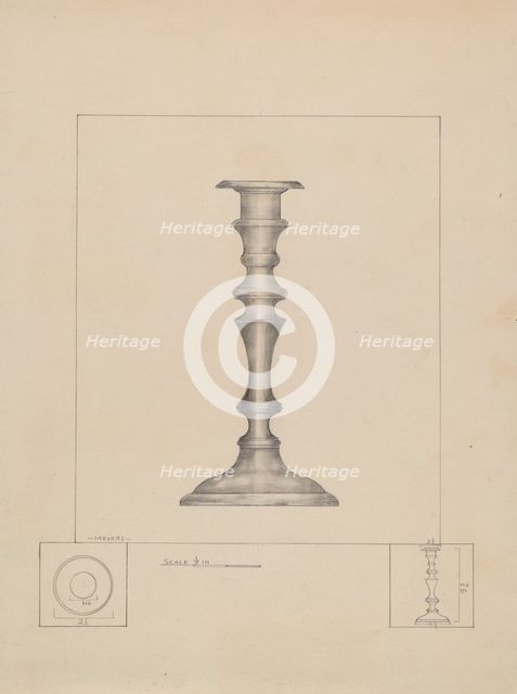 Candlestick, c. 1936. Creator: Henry Meyers.
