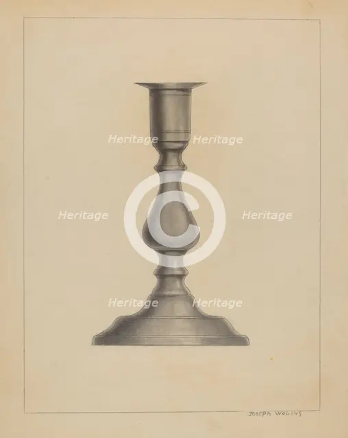Candlestick, c. 1936. Creator: Joseph Wolins.