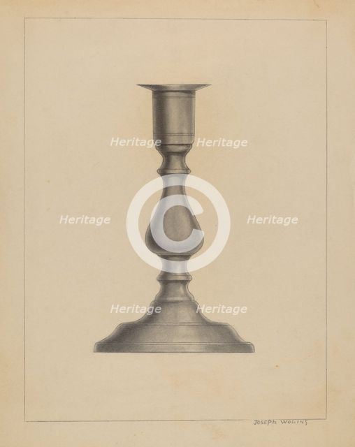 Candlestick, c. 1936. Creator: Joseph Wolins.