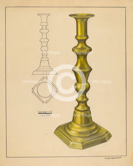 Candlestick, c. 1936. Creator: Jack Staloff.