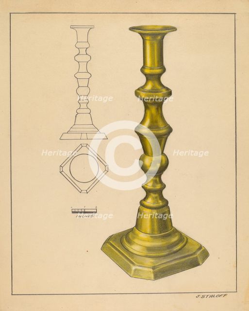 Candlestick, c. 1936. Creator: Jack Staloff.