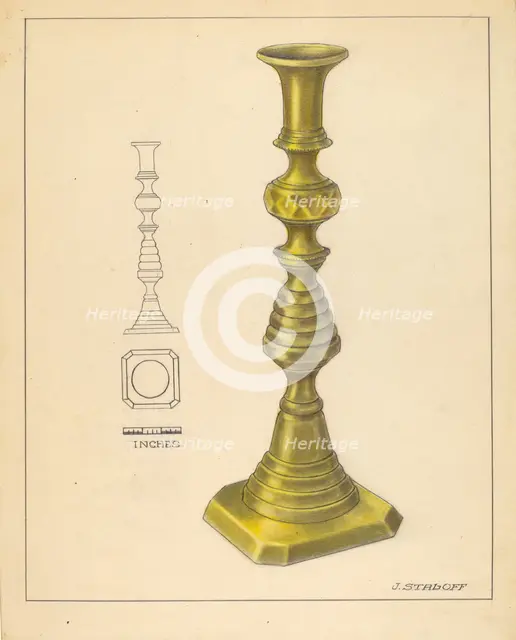 Candlestick, c. 1936. Creator: Jack Staloff.