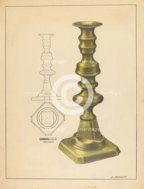 Candlestick, c. 1936. Creator: Jack Staloff.