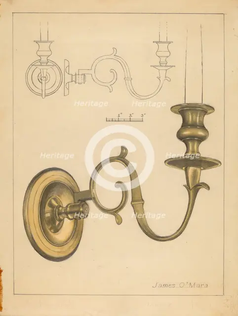 Candlestick, c. 1936. Creator: James O'Mara.