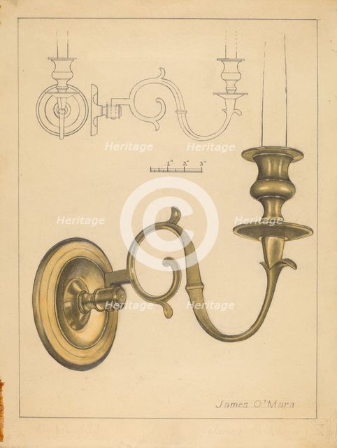 Candlestick, c. 1936. Creator: James O'Mara.