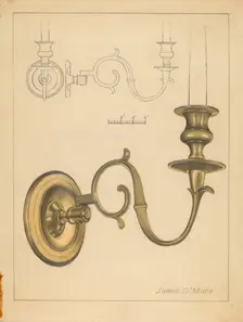 Candlestick, c. 1936. Creator: James O'Mara
