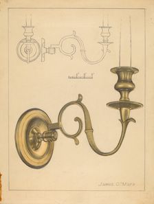 Candlestick, c. 1936. Creator: James O'Mara